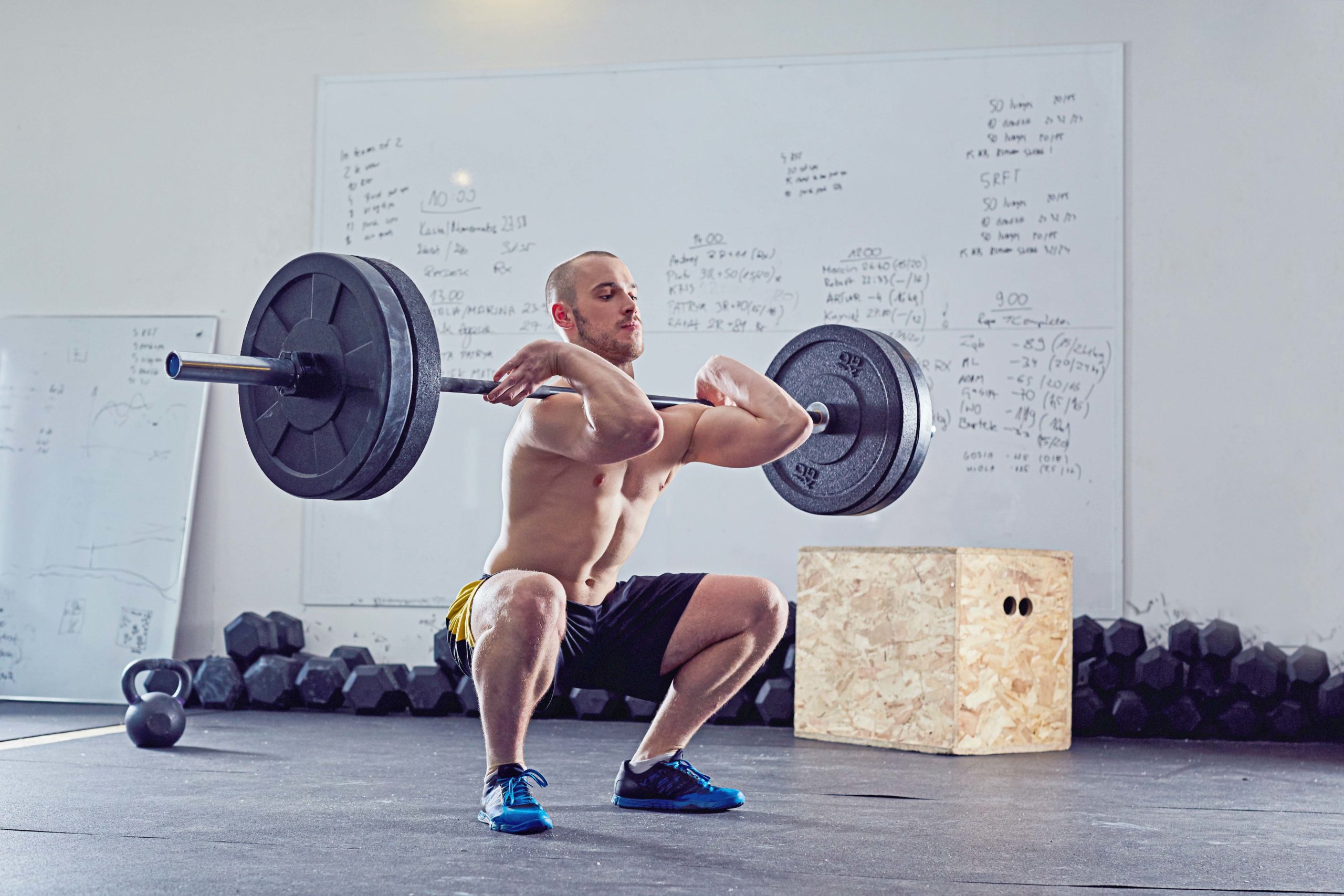 Barbell front squat exercise