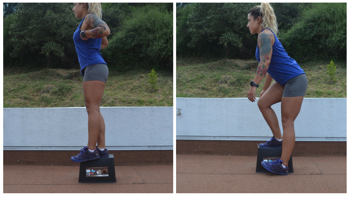 Step-downs From Plates or Small Box Pistol Squat Progression Step-downs From Plates or Small Box
